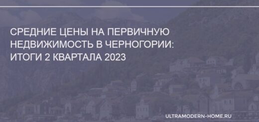 Цены на новостройки в Черногории во 2 квартале 2023 года